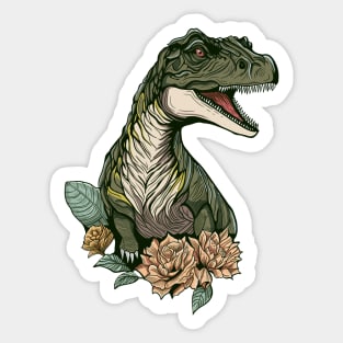 Dinosaur T rex in Summer Time Sticker